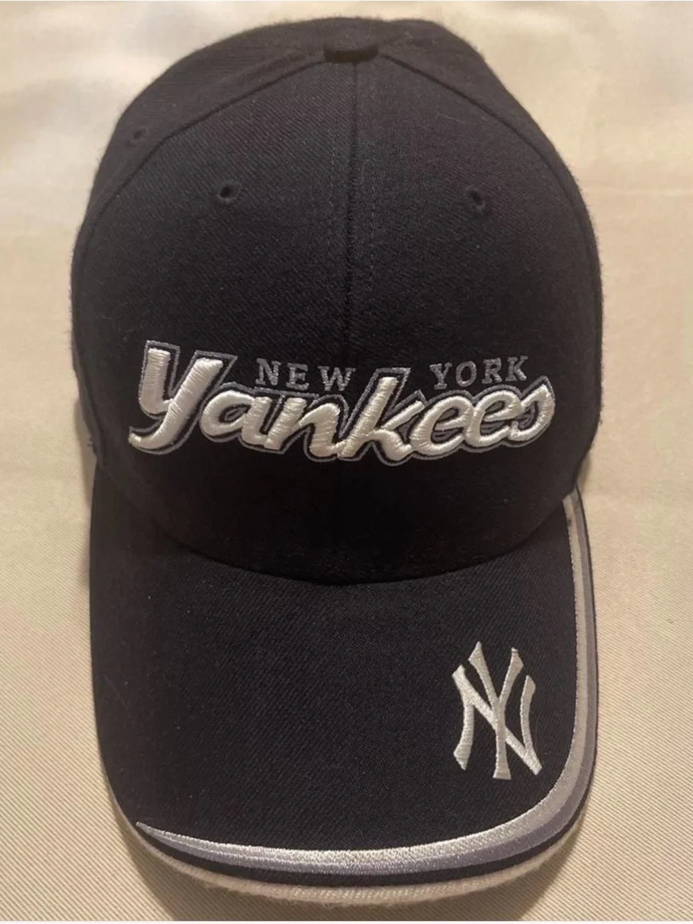 Black and Silver Embroidered Baseball Cap